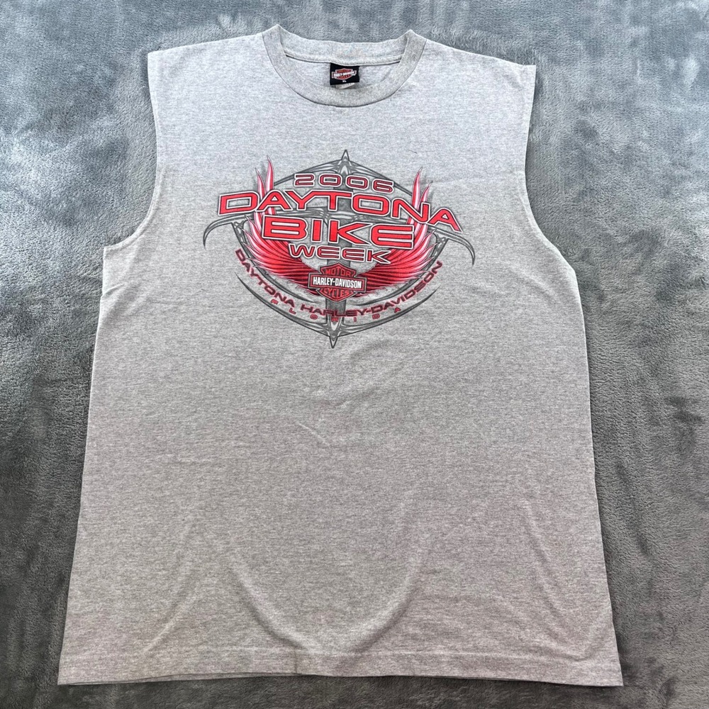 Harley Davidson 2006 Daytona Bike Week Muscle Tee Mens XL‎ Gray Sleeveless Shirt